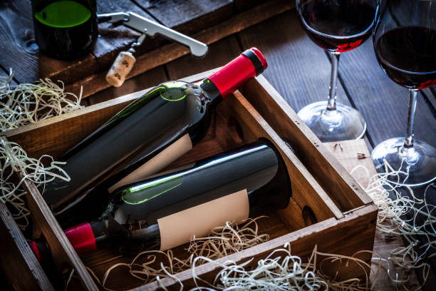 Wine bottle on velvet cloth